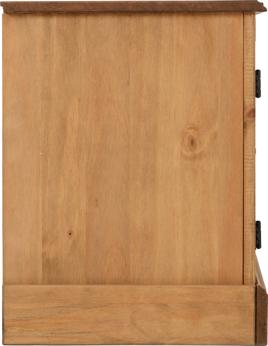 Corona 2 Door 1 Shelf Flat Screen TV Unit Distressed Waxed Pine