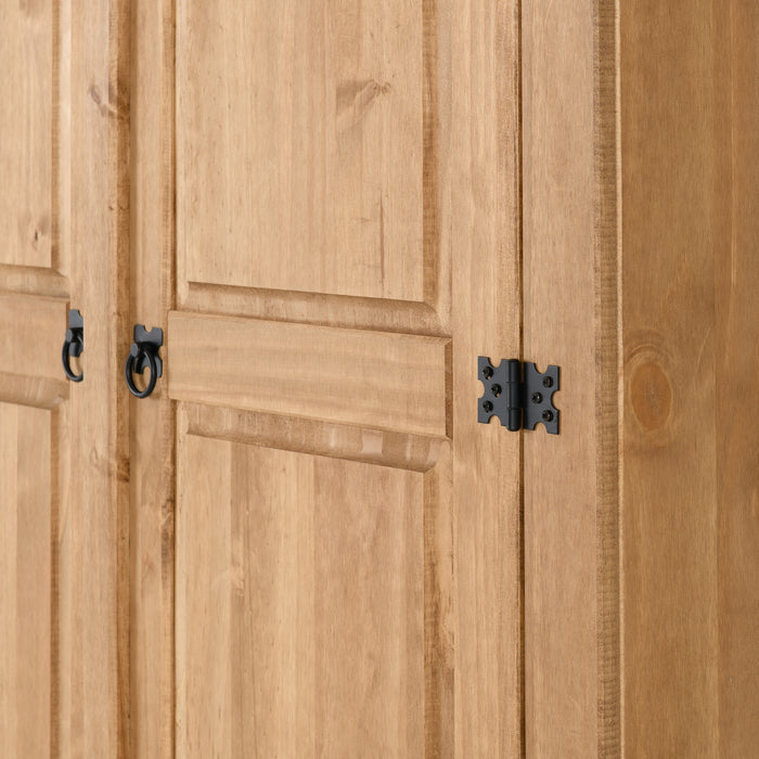 Corona 2 Door Wardrobe Distressed Waxed Pine