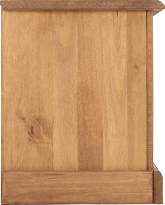 Corona 2 Drawer Flat Screen TV Unit Distressed Waxed Pine