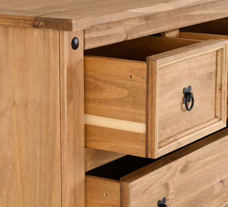 Corona 2+2 Drawer Chest Distressed Waxed Pine
