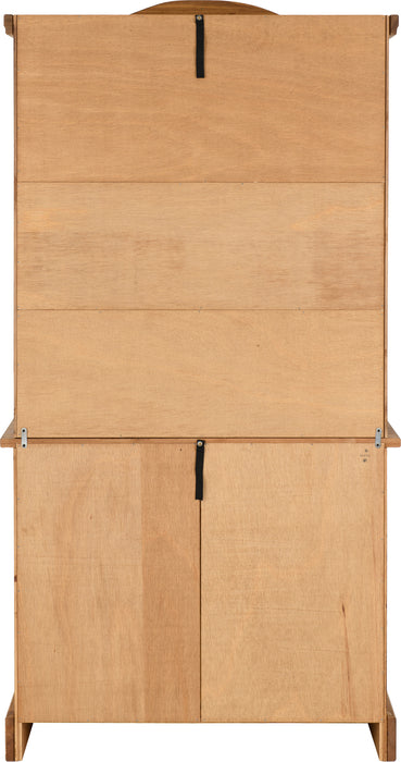 Corona 3' Buffet Hutch Distressed Waxed Pine/Clear Glass