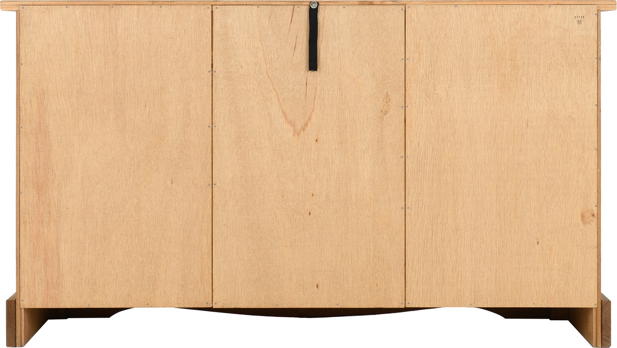 Corona 3 Door 3 Drawer Sideboard Distressed Waxed Pine