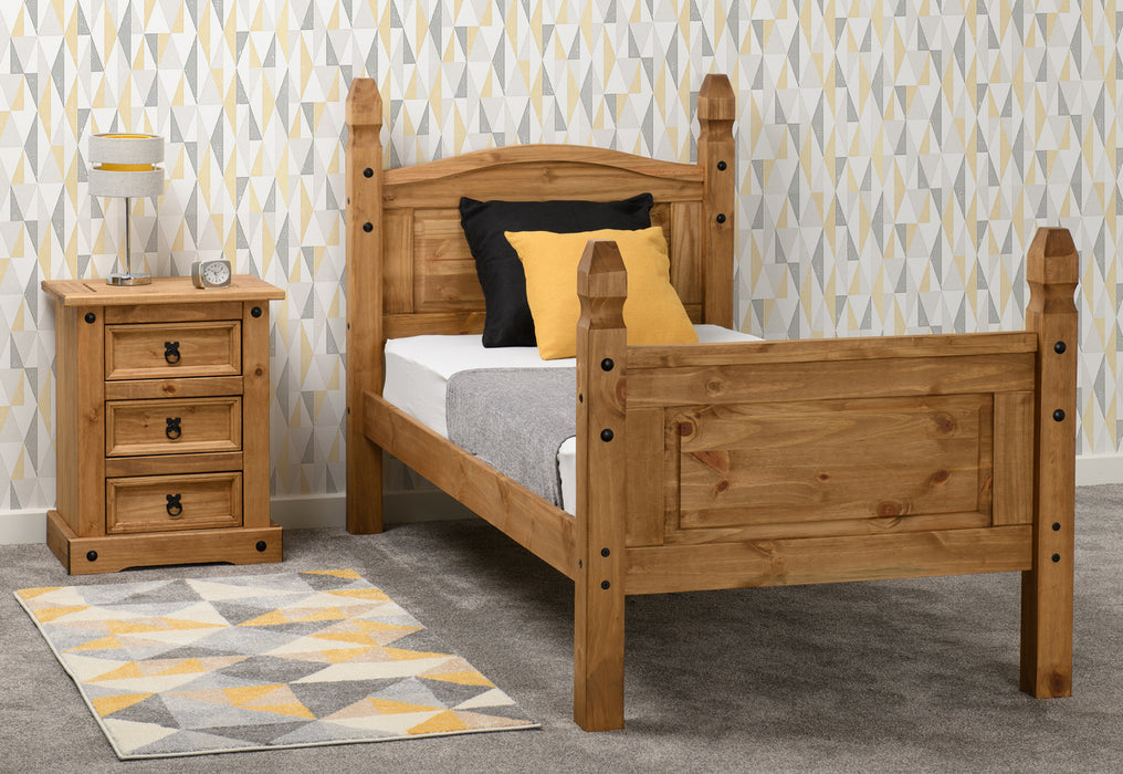 Corona 3' Bed High Foot End Distressed Waxed Pine