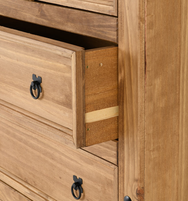 Corona 3+2 Drawer Chest Distressed Waxed Pine