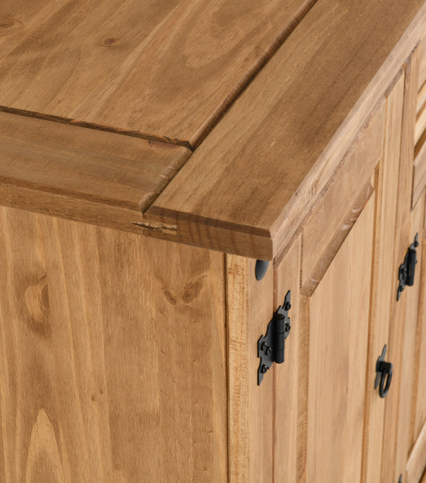 Corona 4 Door 1 Drawer Sideboard Distressed Waxed Pine