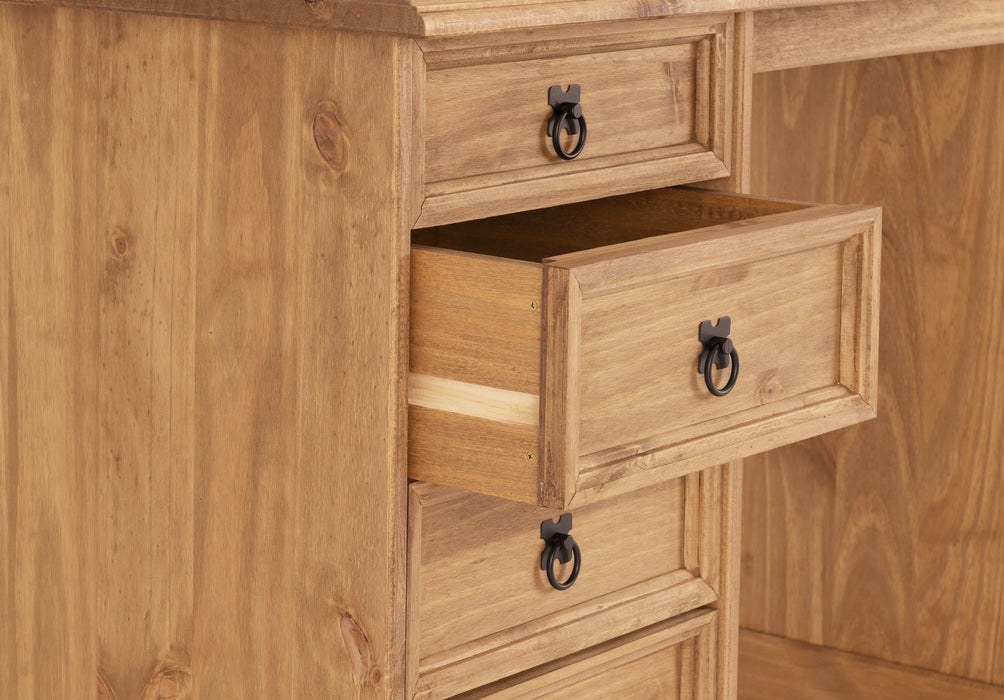 Corona 4 Drawer Dressing Table Distressed Waxed Pine