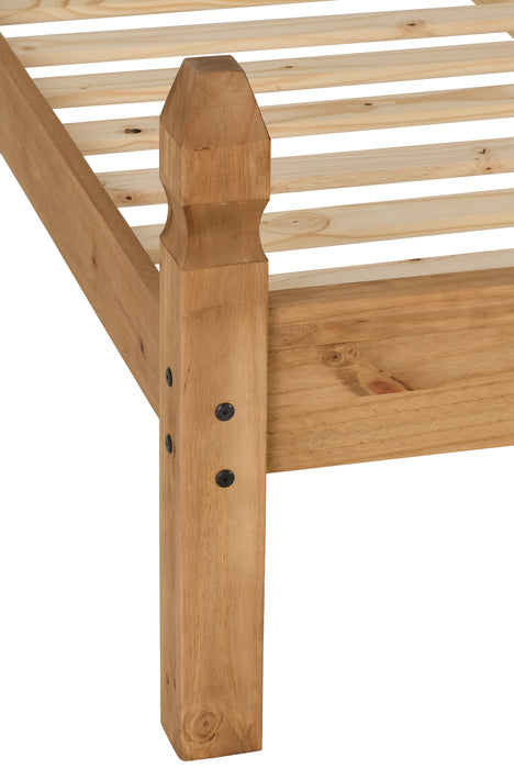 Corona 4'6" Bed Low Foot End Distressed Waxed Pine