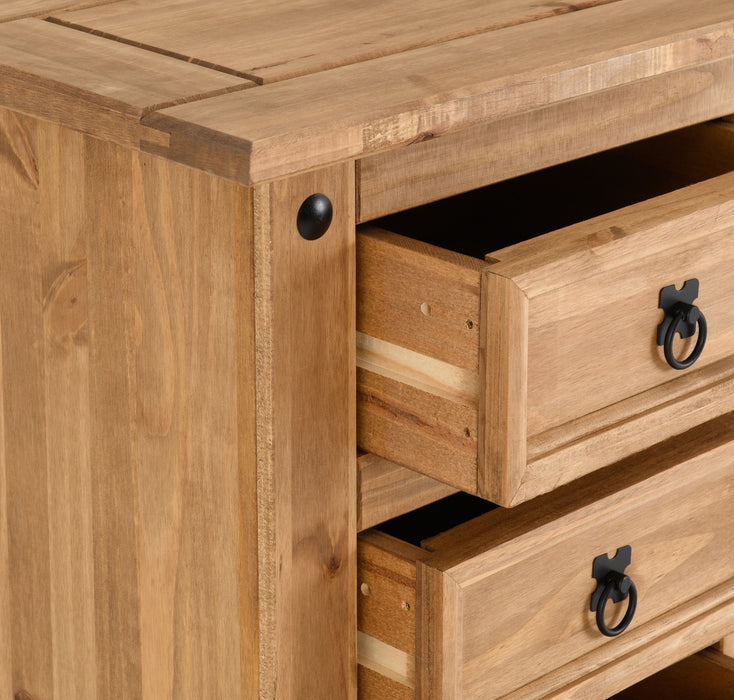 Corona 5 Drawer Narrow Chest Distressed Waxed Pine