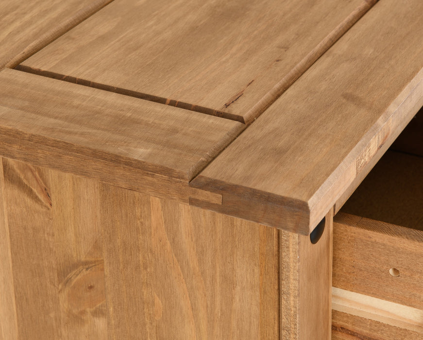 Corona 5 Drawer Narrow Chest Distressed Waxed Pine