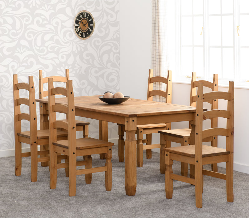 Corona 6' Dining Set Distressed Waxed Pine