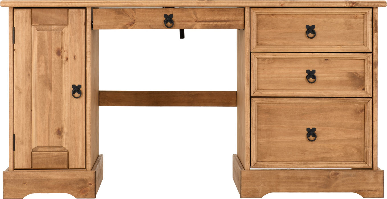 Corona Computer Desk Distressed Waxed Pine