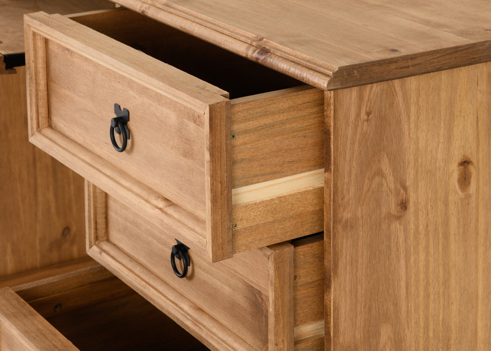 Corona Computer Desk Distressed Waxed Pine