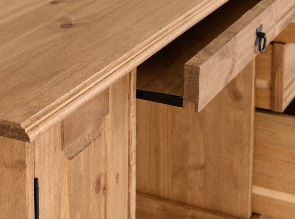 Corona Computer Desk Distressed Waxed Pine