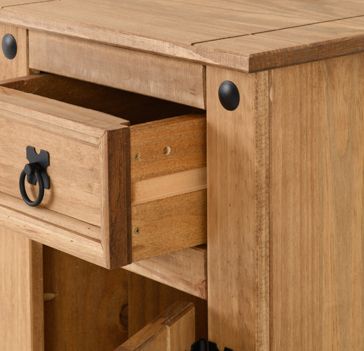 Corona Petite Bedside Distressed Waxed Pine