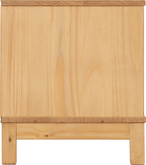 Corona Rattan 1 Door 1 Drawer TV Unit Distressed Wax Pine/Rattan Effect