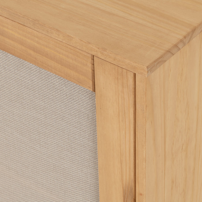Corona Rattan 2 Door 2 Drawer Sideboard Distressed Wax Pine/Rattan Effect