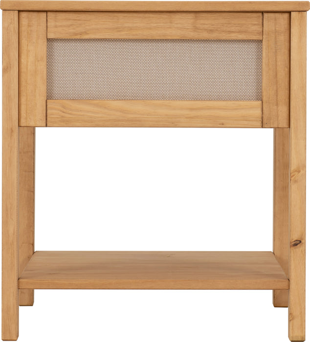 Corona Rattan Side Table Distressed Wax Pine/Rattan Effect