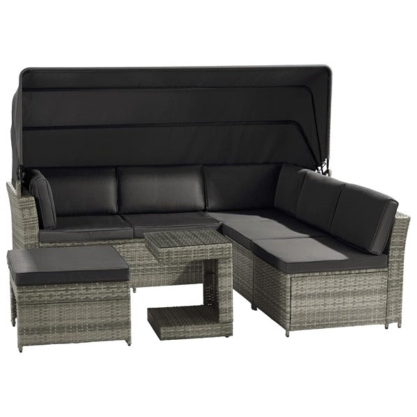 California Rattan Daybed with Canopy