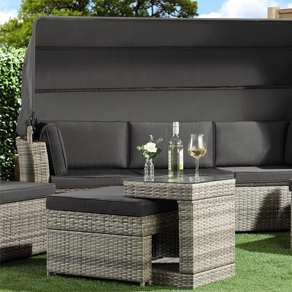 California Rattan Daybed with Canopy