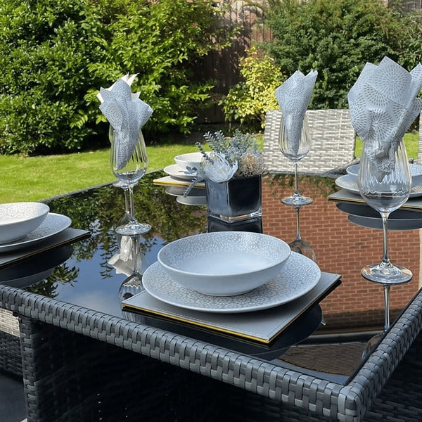 San Fernando Rattan Cube Garden Chair and Table Dining Set