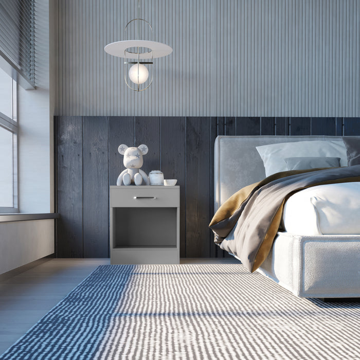 Dakota 1 Drawer Bedside Light Grey