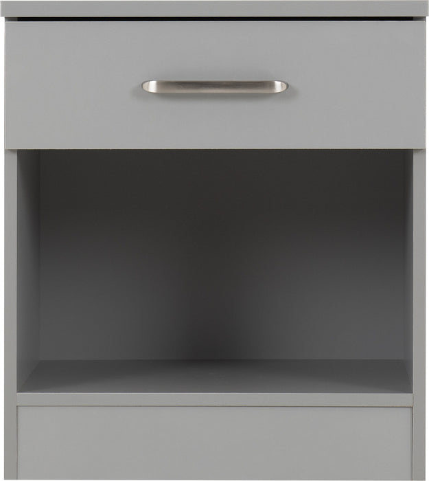Dakota 1 Drawer Bedside Light Grey