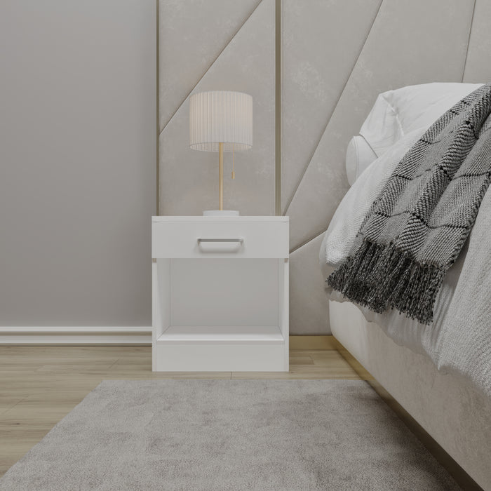 Dakota 1 Drawer Bedside White