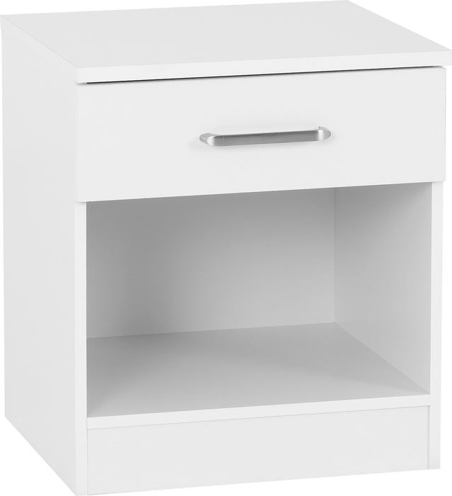 Dakota 1 Drawer Bedside White