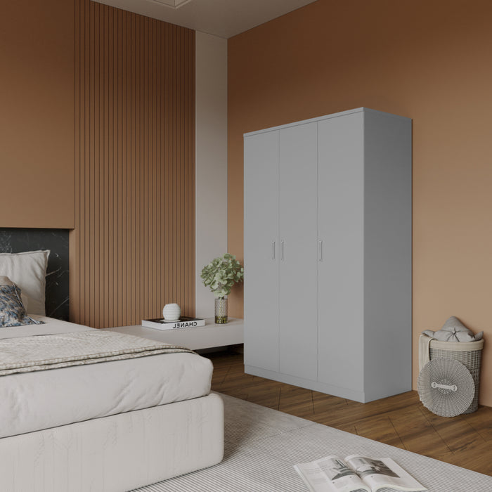 Dakota 3 Door Wardrobe Light Grey