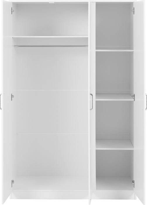 Dakota 3 Door Wardrobe White