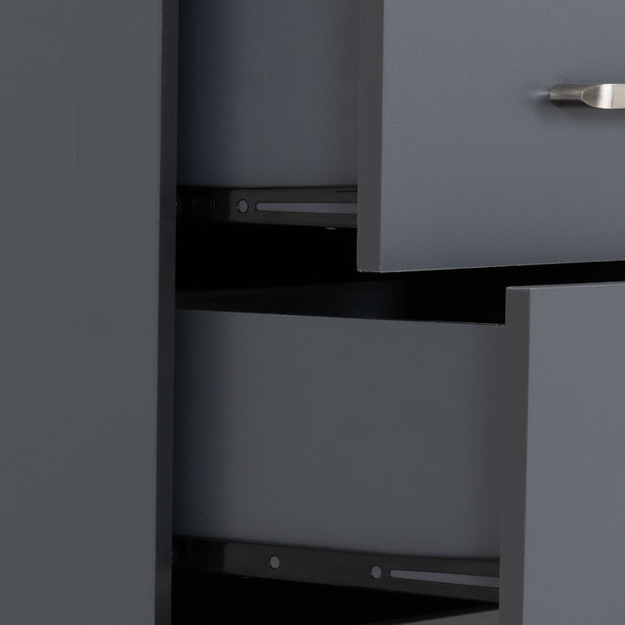 Dakota 3 Drawer Bedside Dark Grey