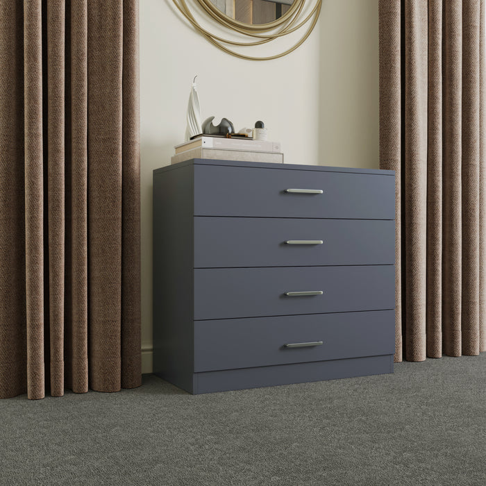 Dakota 4 Drawer Chest Dark Grey