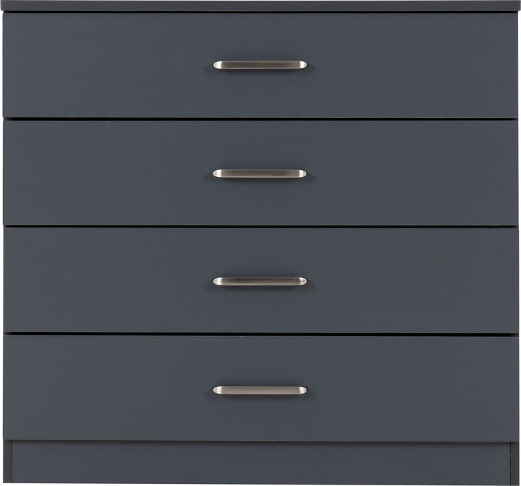 Dakota 4 Drawer Chest Dark Grey