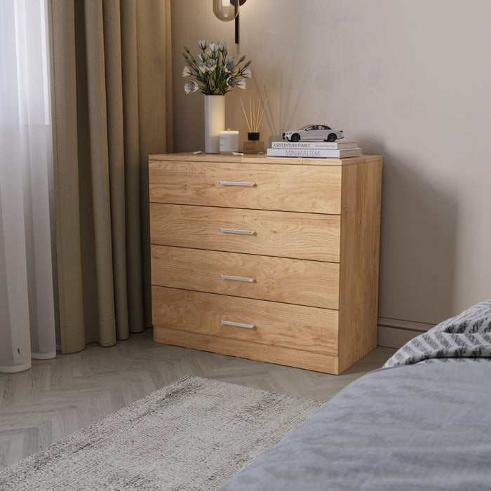 Dakota 4 Drawer Chest Oak Effect