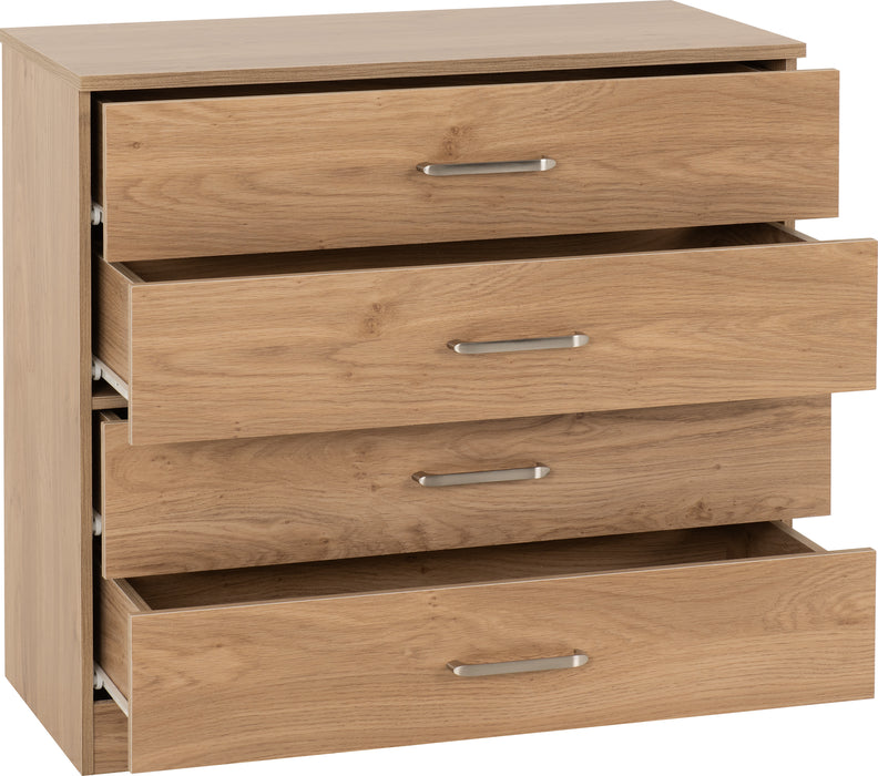 Dakota 4 Drawer Chest Oak Effect