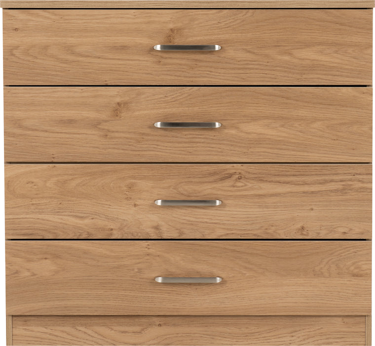 Dakota 4 Drawer Chest Oak Effect