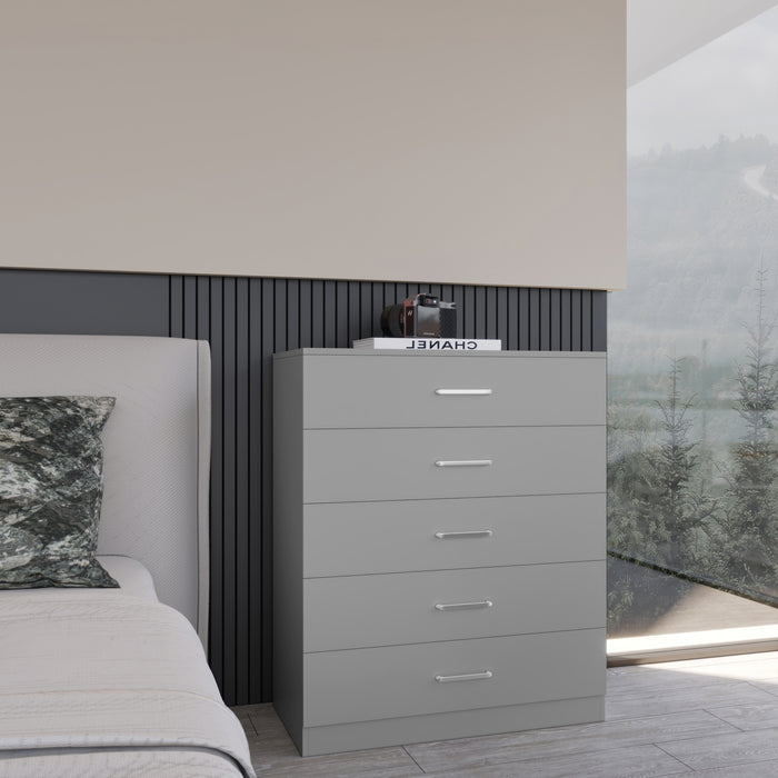 Dakota 5 Drawer Chest Light Grey