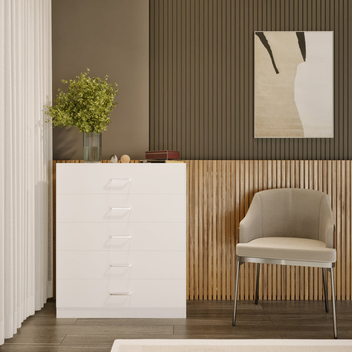 Dakota 5 Drawer Chest White