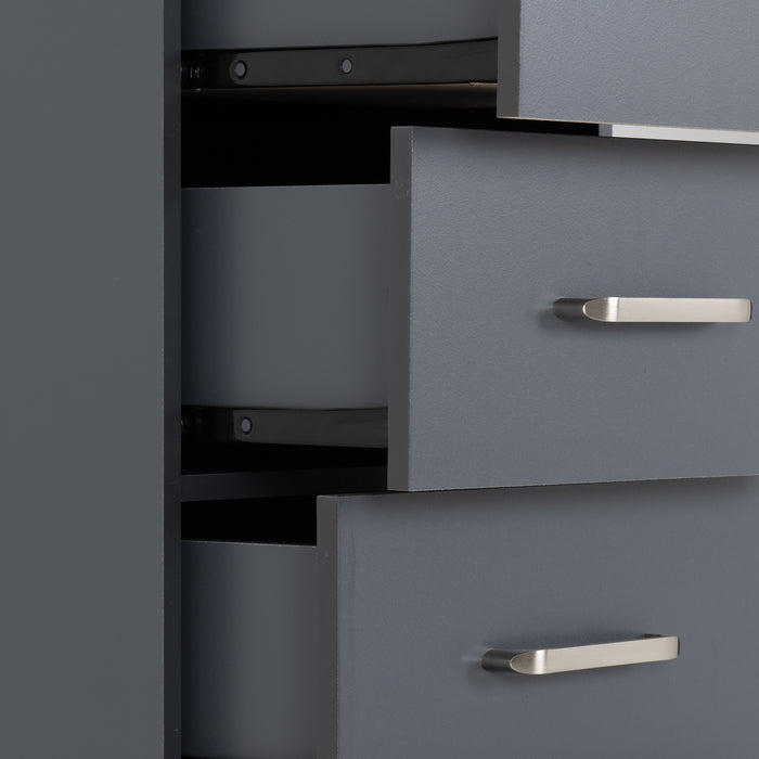 Dakota 5 Drawer Narrow Chest Dark Grey