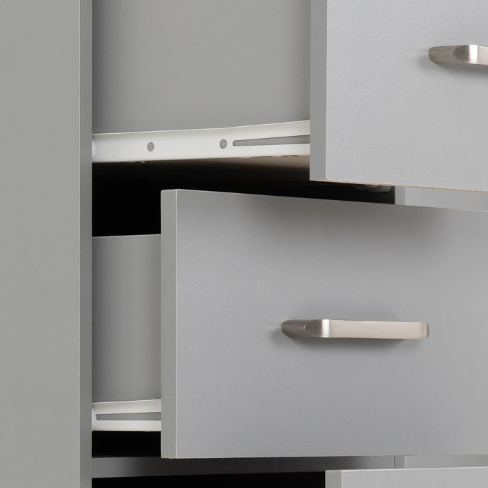 Dakota 5 Drawer Narrow Chest Light Grey
