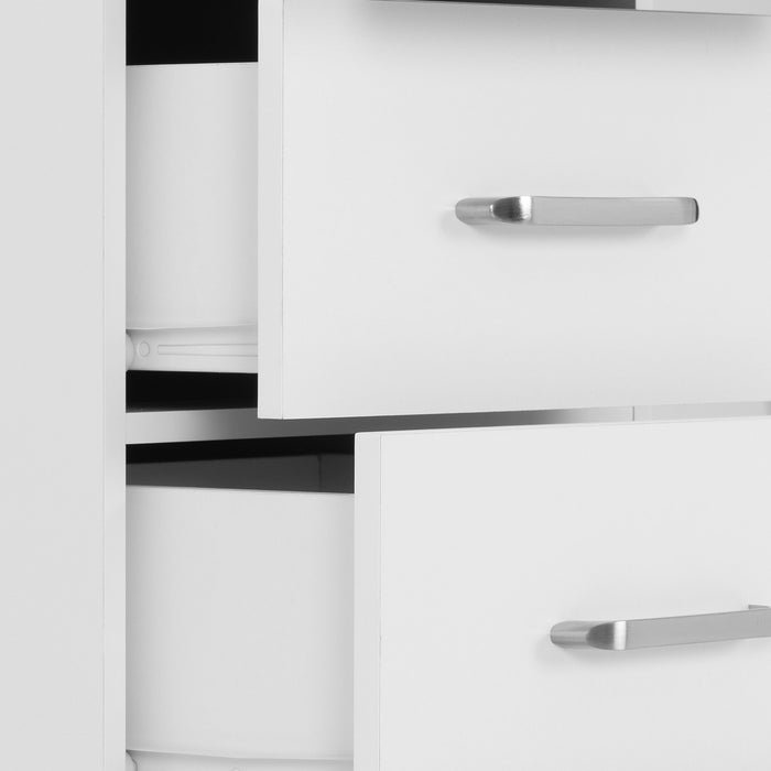 Dakota 5 Drawer Narrow Chest White
