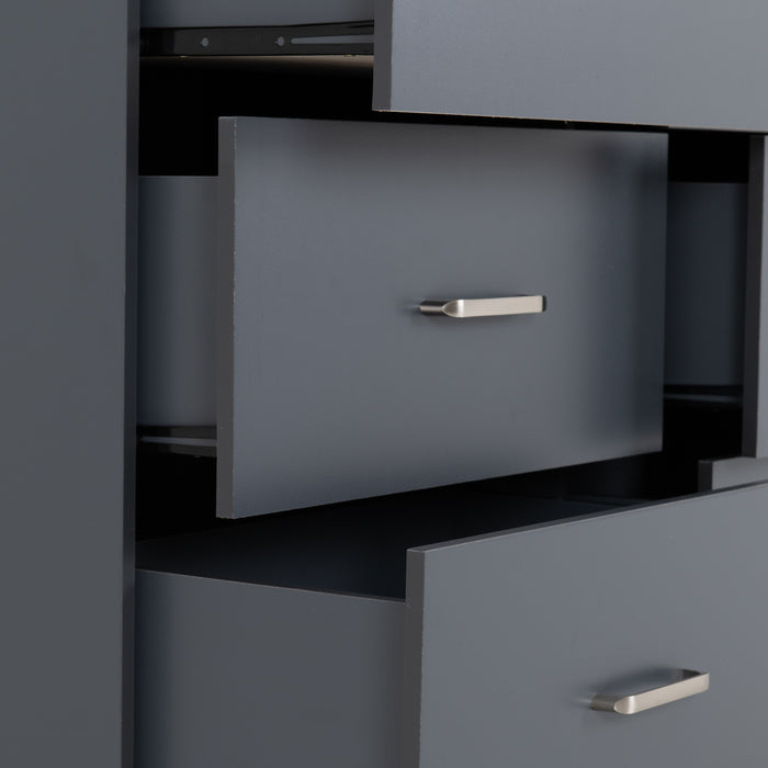 Dakota 6 Drawer Chest Dark Grey