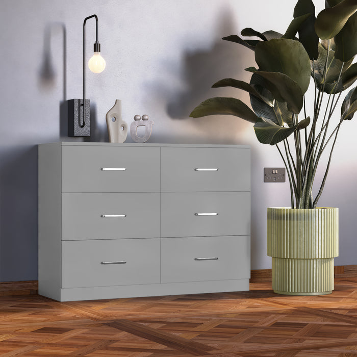 Dakota 6 Drawer Chest Light Grey