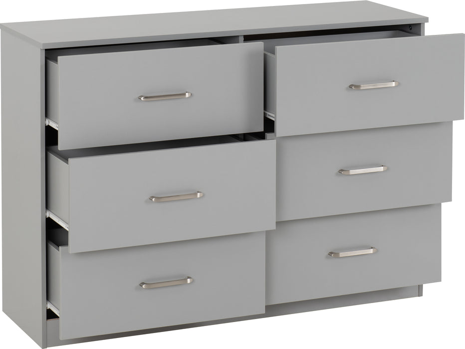 Dakota 6 Drawer Chest Light Grey