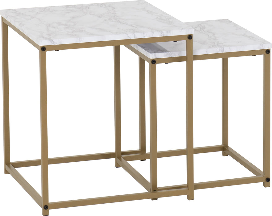 Dallas Nest of 2 Tables Marble/Gold Effect