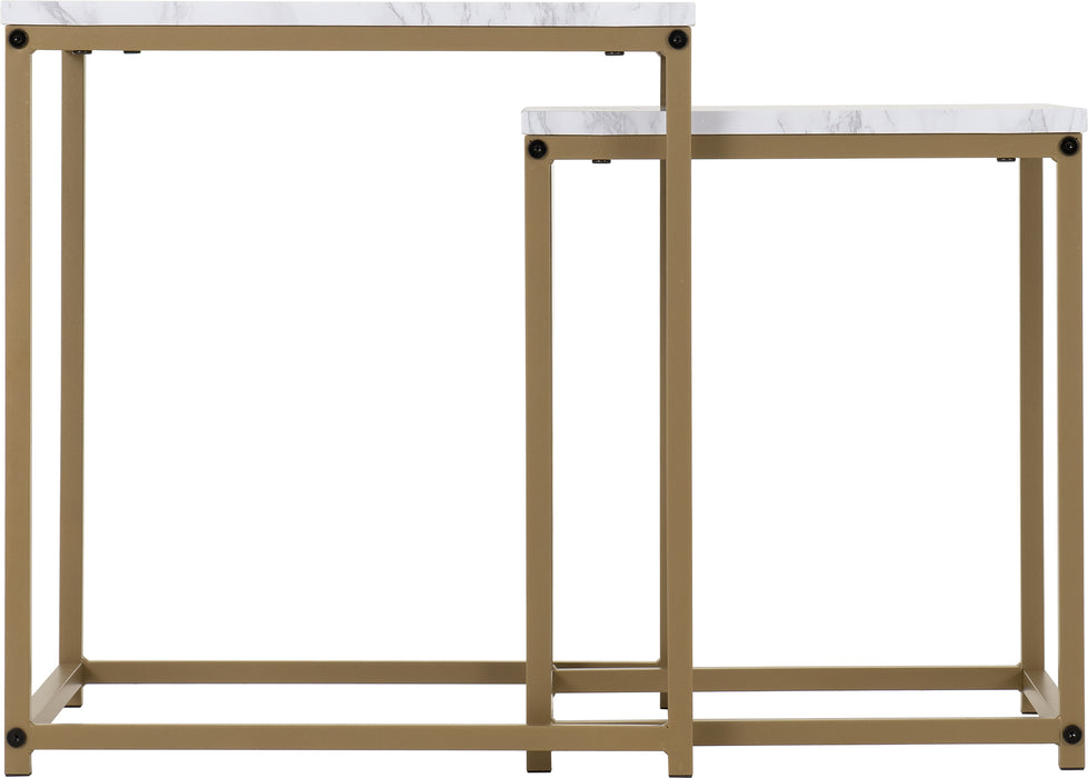 Dallas Nest of 2 Tables Marble/Gold Effect