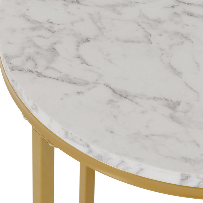 Dallas Side Table Marble/Gold Effect