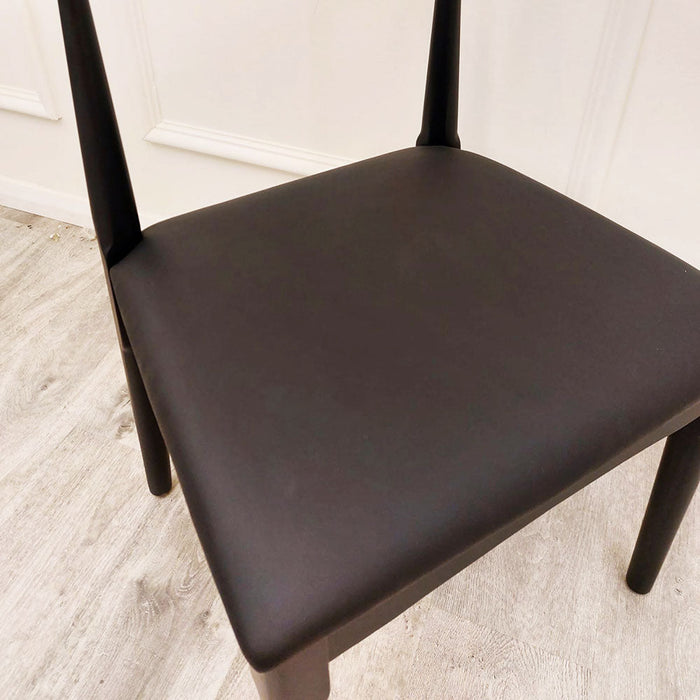 Elsa Wooden Wishbone Chair With Matt Black Seat