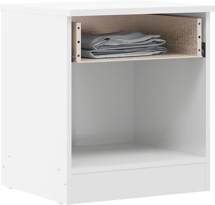 Denver 1 Drawer Bedside White Gloss