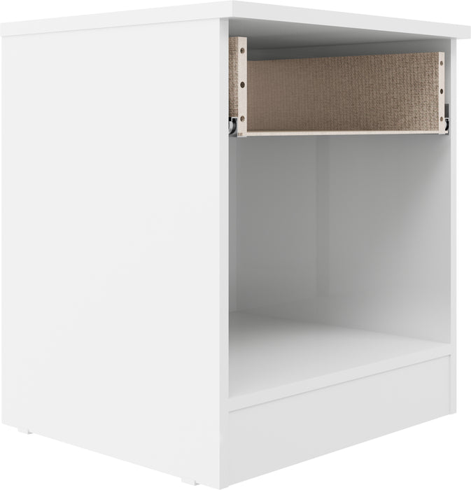 Denver 1 Drawer Bedside White/Pink Gloss